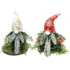 Christmas Gnome Wreath with LED String Light Christmas Wreath Swedish Nisse Table Decor Party Decoration Holiday Supplies