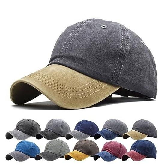 Penguin Fly hat cap mens womens two-tone 2 colors wash processing plain simple pigment color fading