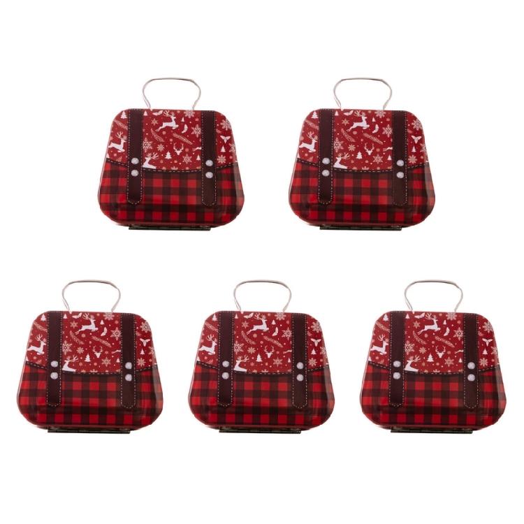 5 шт. Декоративные рождественские жестяные коробки для конфет, Упаковочная коробка для подарков на вечеринку, Портативные органайзеры для конфет, Жестяные банки для сладостей с ручкой