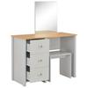 Makeup Table with Mirror and Stool Gray 104 x 45 x 131 cm