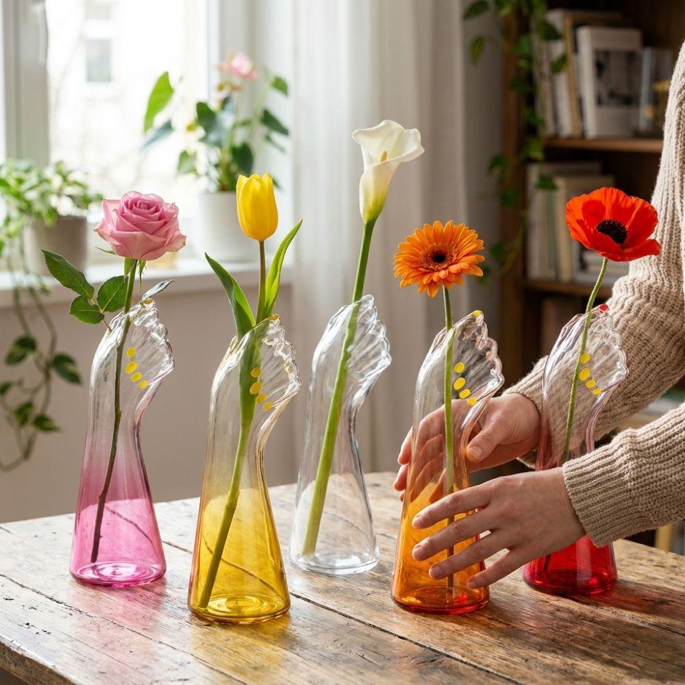 Handmade Hydroponic Glass Vase Transparent Flower Arrangement Vase Flower Holder Living Room
