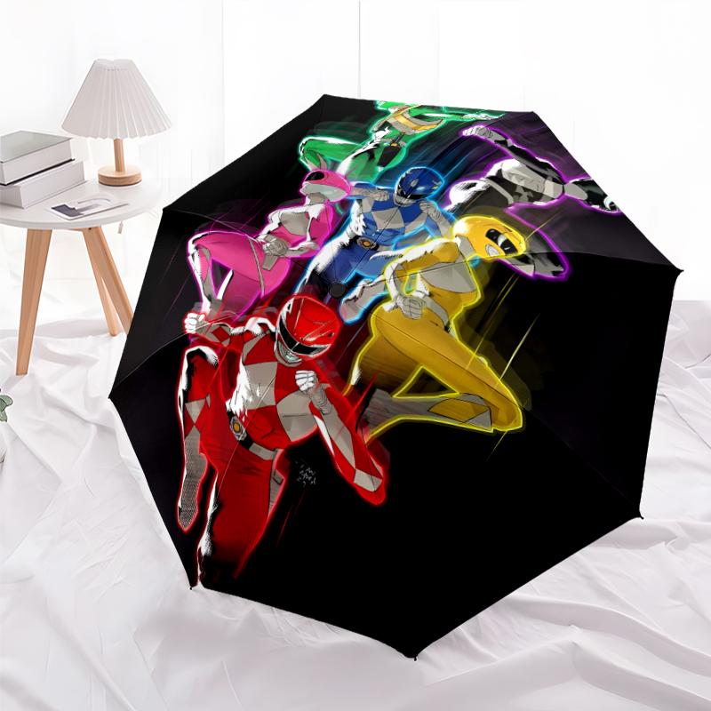 1pc Mighty Morphin Power Rangers3 Umbrella, Sun Protection, And UV Shielding. It Has Eight Sturdy Ribs for Outdoor Use And Perfect Gift