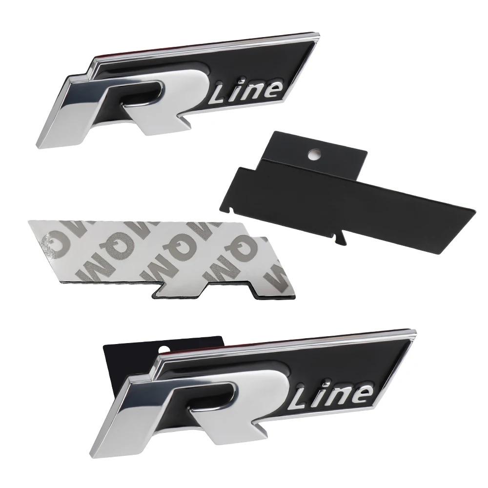 AABKX1 Metal Car Front Grill Emblem Badge for Volkswagen VW Rline Jetta Beetle CC Golf Passat GTI GTD MK3 MK5 Touareg Scirocco Lavida