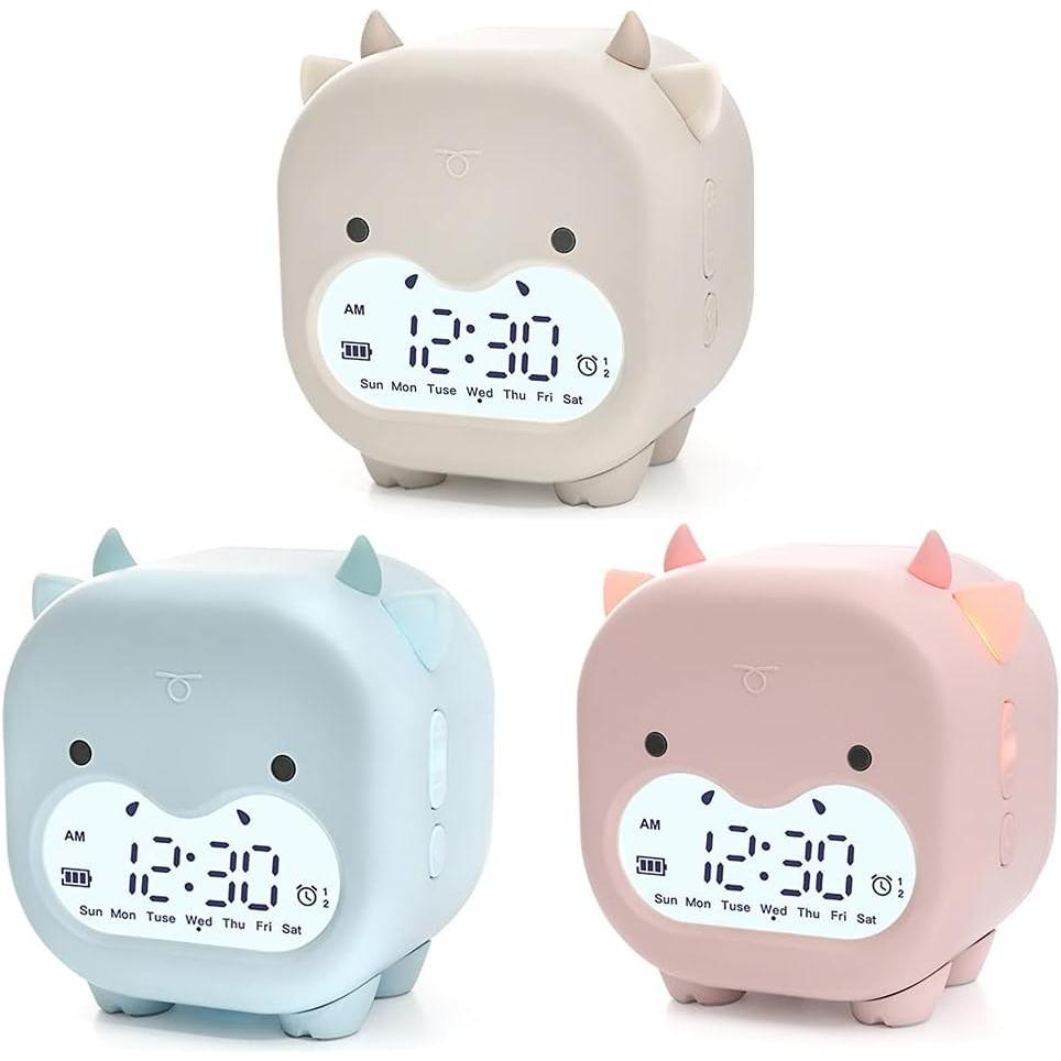 Мультфильм милый манекен корова настольный будильник цифровой дисплей электронный рабочий стол