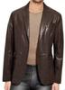 Handmade Men Lambskin Soft Leather Blazer Brown Coat Formal Party Elegant Wear