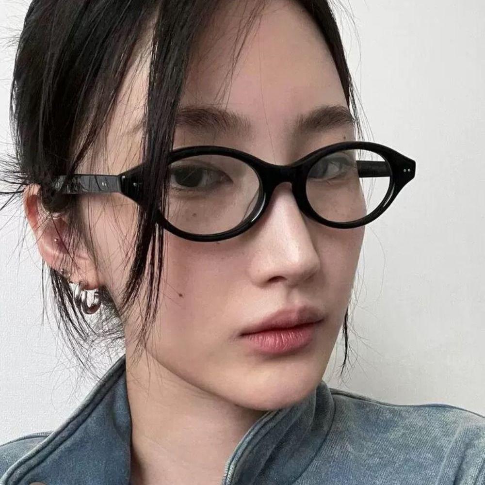 Optical Myopia Flat Spectacle Glasses Round Frame Leopard Pattern Glasses All-match