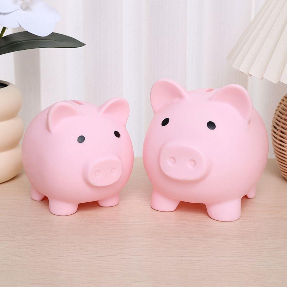 Cartoon Pig Piggy Money Saving Box Enough-capacity Piggy Desktop Ornaments  Home Decor