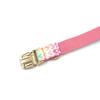 Adjustable Pet Collar Dogs With Pink Heart Gold Buckle Custom Engraving XS To XL Sizes