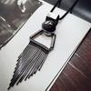 1 Pc Unisex Women Men Fashion Tassel Long Chain Personality Exaggerated Pendant Sweater Necklace