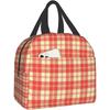 Сумка для ланча Красная клетка Изолированный ланч-бокс Холодильник Термальный Водонепроницаемый Многоразовый Тоут для женщин Путешествия Работа Походы Пикник