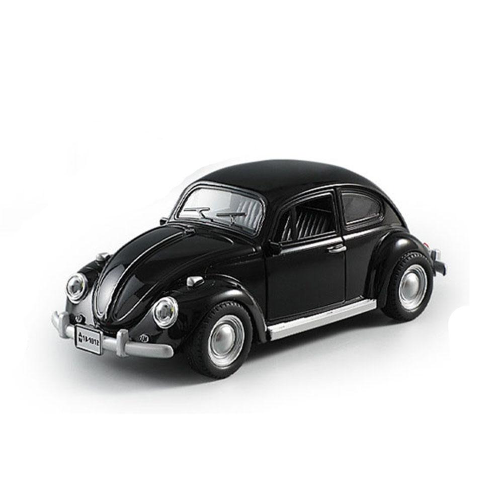 1:18 Alloy Beetle 1955 Cars Diecast Toys Miniature Models 4 Doors Opened Wheel Pull Back Metal Vehicles for Boys Birthday Gifts