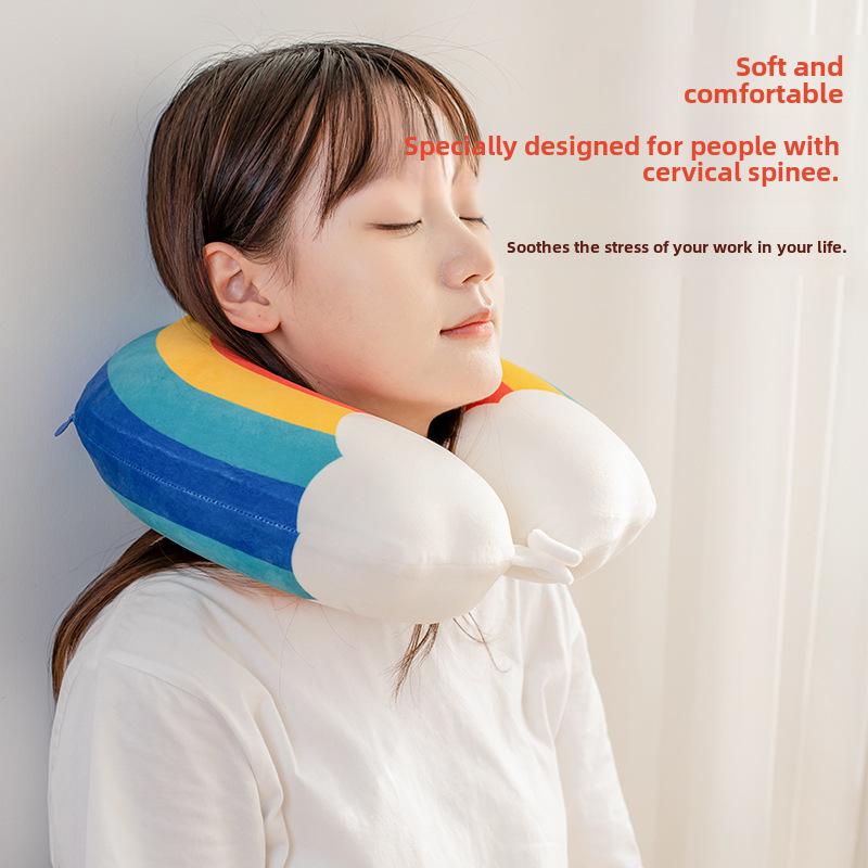 Cartoon Rainbow Memory Foam Travel Neck Pillow