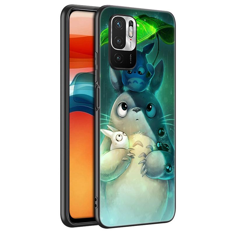 Силиконовый чехол для телефона Anime Studio Ghibli Тоторо для Xiaomi Redmi Note 11 10 9 8 Pro 11T 10T 10S 9S 8T 9 9A 9C 9T, черный мягкий чехол