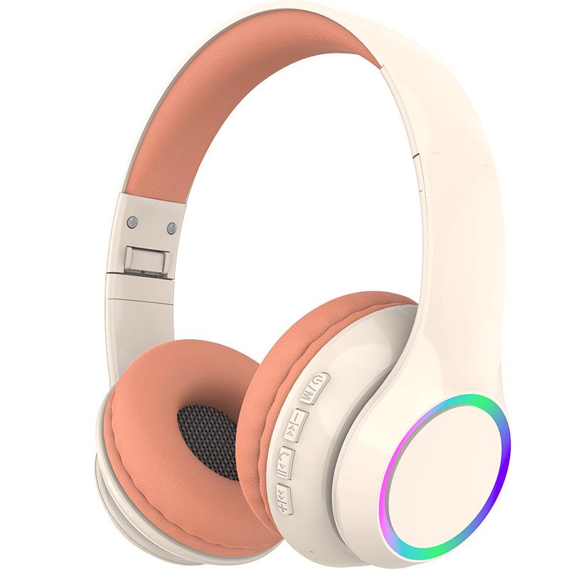 Беспроводные полноразмерные Bluetooth-наушники P102 со светодиодной подсветкой - Игровые и Музыкальные, Версия Type-C