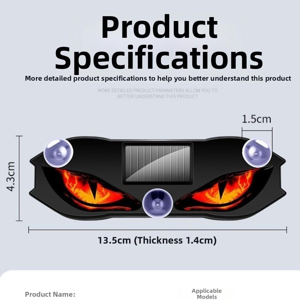 Gifts Wireless Solar LED Car Light Vibration Lights on Dynamic Display Devil Eyes Car Lights Suction Cup Car Warning Light Neon Lights 4