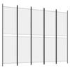Vidaxl Parawan 5-Panelowy, Biały, 250X200 Cm, Tkanina
