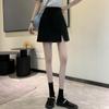 Женская черная миди юбка А-силуэта - Летняя универсальная юбка с высокой талией, стройнящая, для миниатюрных