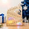 Nativity Advent Calendar Rustic Wooden Christmas Countdown Calendar Light-Up Tabletop Xmas Centerpiece for Cabinet Desk Shelf Mantel Decoration