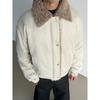 Blaexit Barn Style Fur Collar Thickened Warm Cotton Jacket Winter Clothing Men's Coat Fleece-Lined Short Cotton Jacket