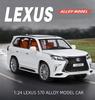 1/24 Lexus LX570 внедорожник литой металлический сплав модель автомобиля литые металлические внедорожники модель автомобиля звук свет симуляция детская игрушка подарок