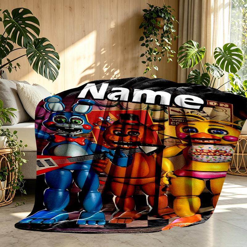 Custom Name Personalized Five Nights at Freddy's Print Blanket, Home Decor, Bedroom, Sofa, Camping, Couch, Gifts for Birthday ChristmasEnthusiasts