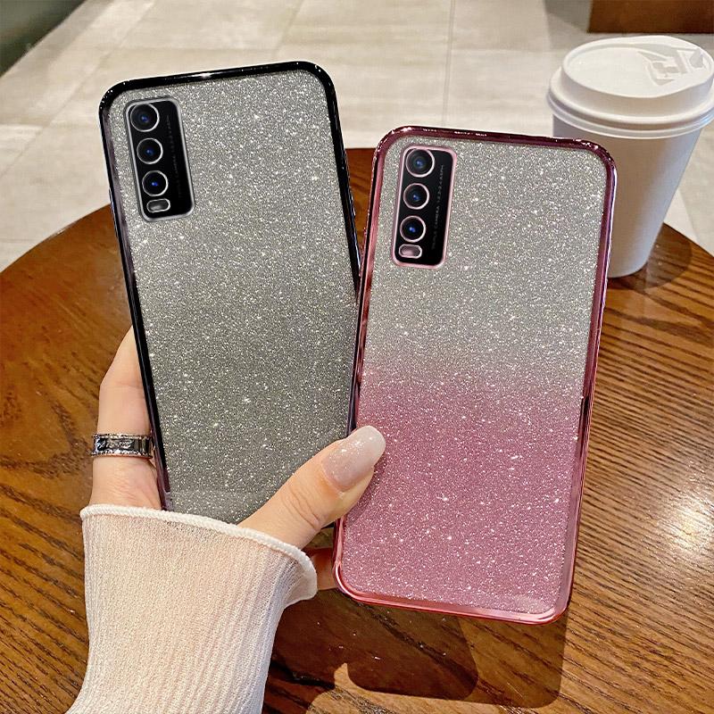 Для Vivo Y20 чехол Vivo Y30g Y11S Y12S Y20A Y20G Y20i Y20S чехол для телефона блестящий блестящий силиконовый объектив камеры мягкая задняя крышка