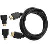 Кабель 3 в 1 High Clarity High Speed HDMI-совместимый к HDMI-совместимому + Адаптер Micro HDMI-совместимый + Адаптер Mini HDMI-совместимый