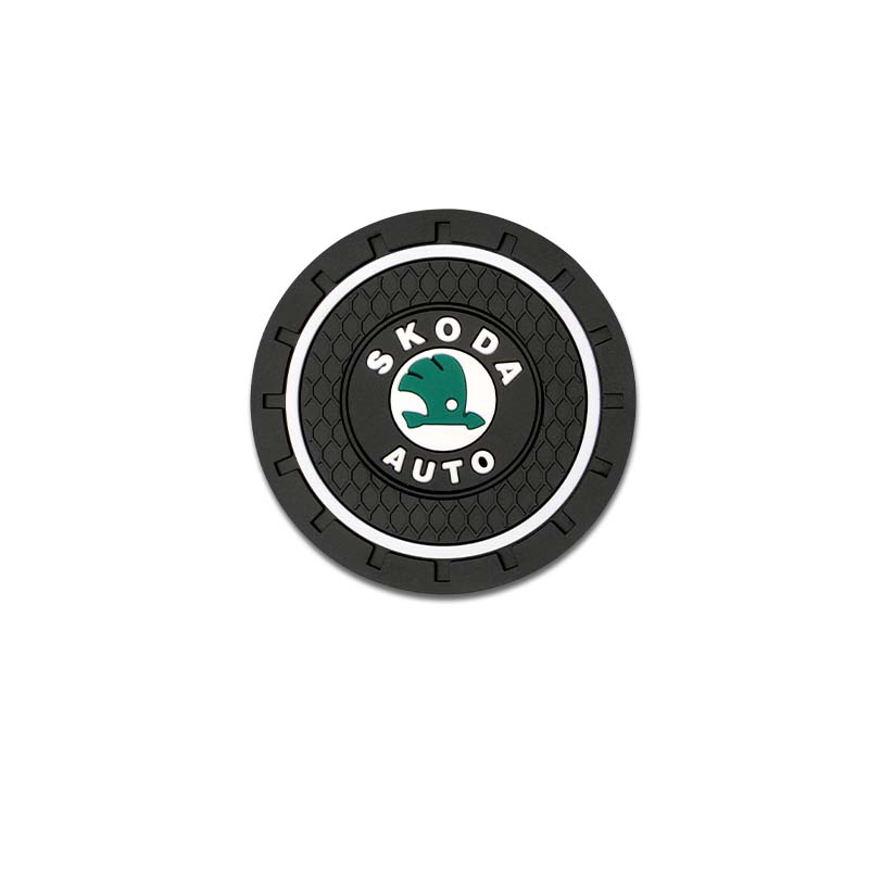 LQLT3 2pcs Car Auto Water Cup Slot Non-Slip Mat Accessories For Skoda Octavia MK2 MK3 2 3 A7 Fabia Karoq Kodiaq Superb Rapid Kamiq