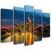 Five Piece Picture Canvas Print City View Night Light