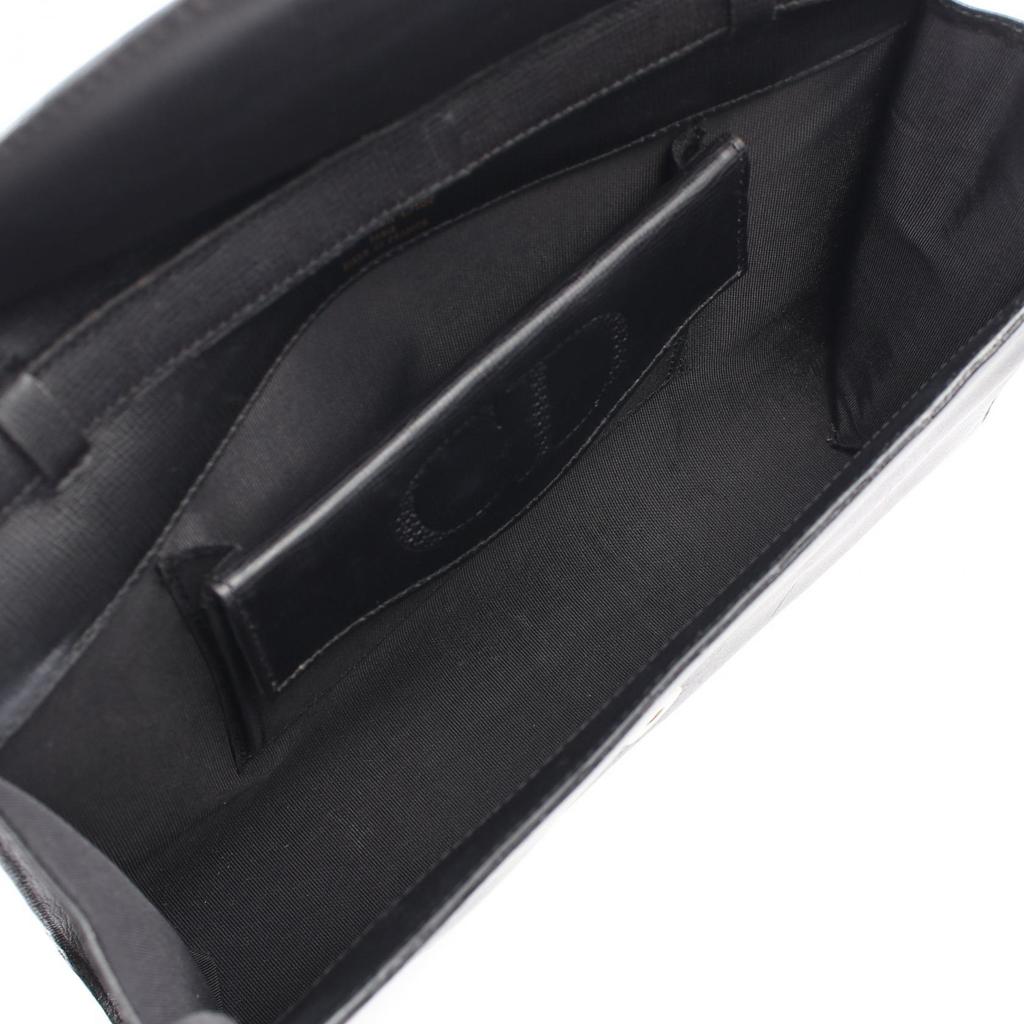 Used Dior CD logo vintage Shoulder Bag leather Black Used Women