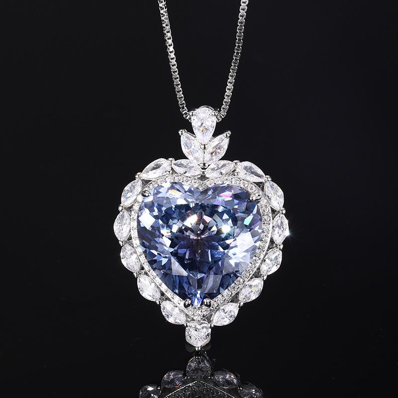 Ювелирное изделие Птичье гнездо огранка ретро большое ожерелье с кулоном в форме сердца основной камень 20 * 20