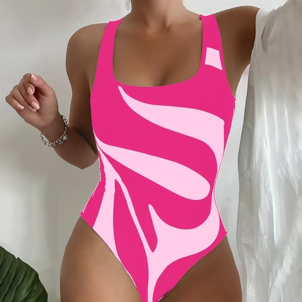 Цельный сексуальный купальник с высокой талией, женский тонкий и консервативный купальник большого размера, пляжный приморский купальник, бикини