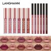 Langmanni Lip Gloss Lip Liner Set 2 Sets Non-sticky Cup Matte Lip Gloss Set