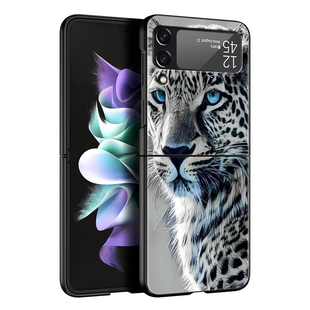 Чехол для телефона Z Flip 4 для Samsung Galaxy Z Flip 3 5G ZFlip3 Flip3 zflip Flip4 черный жесткий чехол для ПК тигр лев леопардовый чехол