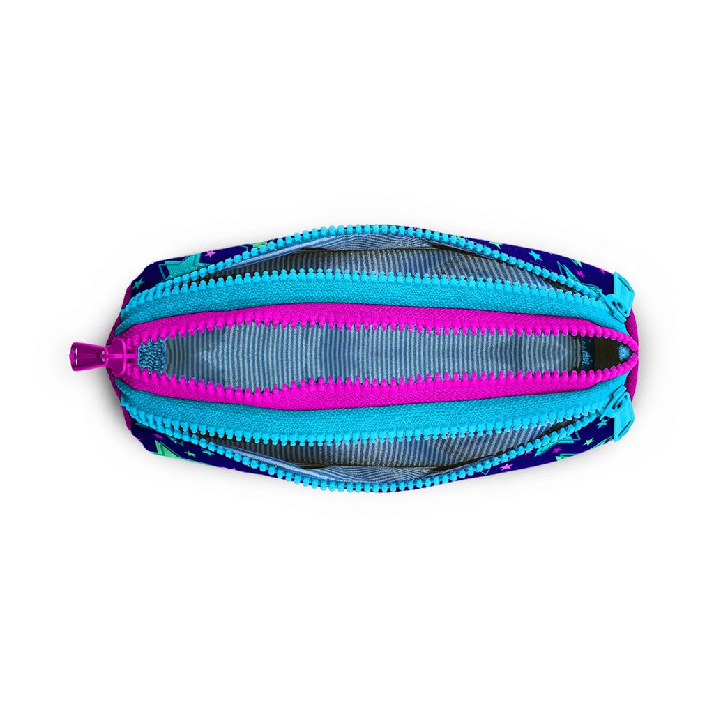 coral high Kids Saks Pink Star Patterned Three Compartment Pencil Bag 22311