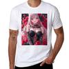 Anime Sexy Pink Haired Cat Girl Red Roses Black Lace Corset Sweet Fantasy Allure TShirt Funny tshirt Unisexs t shirts