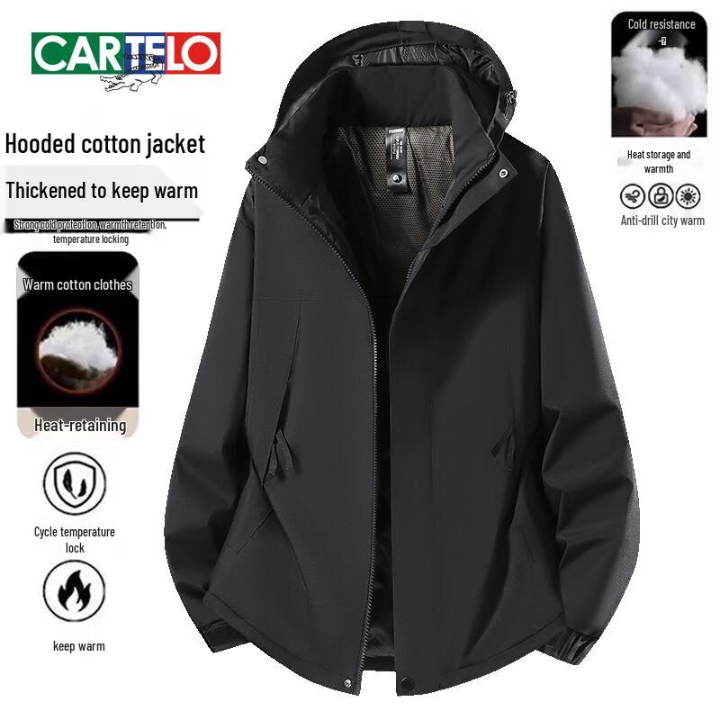 Cartelo Men's Thickened Warm Hooded Outdoor Jacket