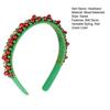 Christmas Headband Red Green Bell Decor Girls Headdress Holiday Season Party Hair Hoop Hair Accessory
