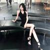 Черное сексуальное платье-слинг на шею с длинной юбкой в стиле Spice Girl, новое женское летнее, облегающее, подчеркивающее бедра, короткая юбка