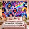 Neon Abstract (91) Theme Wall Tapestry Customized With Name Text Personalized Hanging Tapestry For Bedroom Living Room Decor