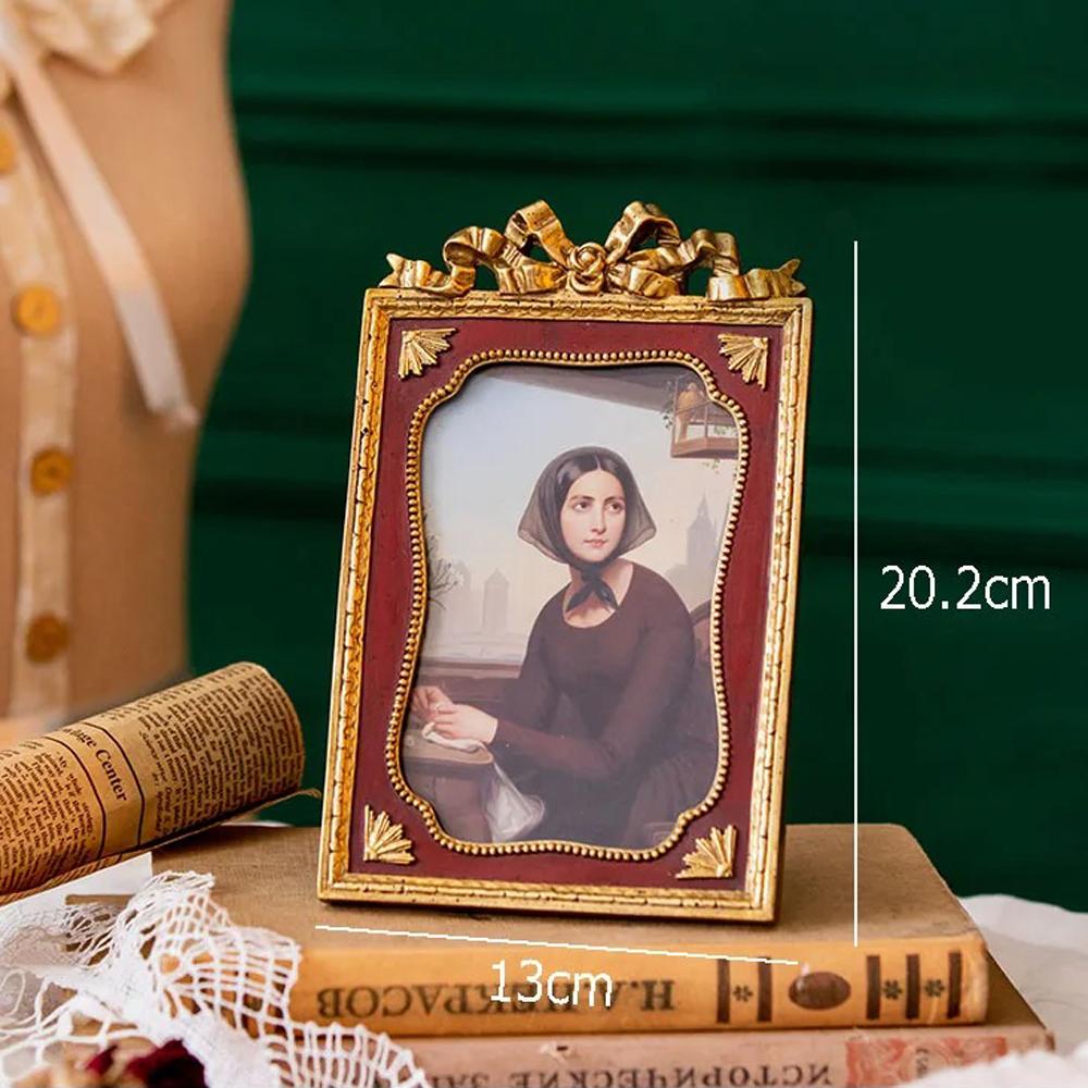 6-дюймовая винтажная фоторамка, антикварная настольная настенная европейская смоляная витрина для офиса, прихожей, подарочные украшения, искусство