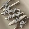 Rhinestone Star Y2k Hairpins Vintage Elegant Rhinestone Silver Hair Side Clips for Women Girls Sweet Barrettes Hair Accessories