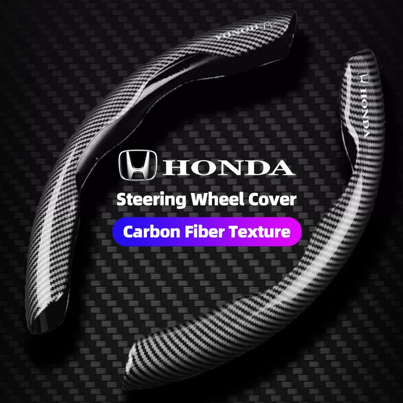Car Steering Wheel Cover Carbon Fiber Sports Styling Accessories For Honda N-BOX N-ONE Fit Jazz Civic City Accord Vezel HRV CRV EC5