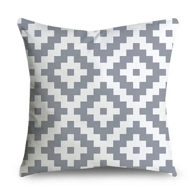 Home Decor Grey Stripe Geometric Cushion Cover Sofa Cover Bedroom Sofa Pillow Cover