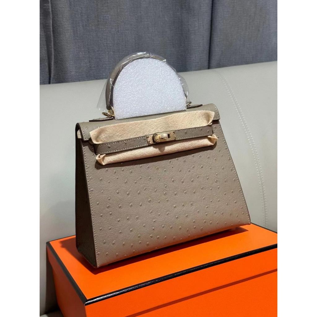 2026 Новая женская кожаная сумка первый слой рисунок страуса коровья кожа первое и второе поколение портативная на одно плечо через плечо женская сумка