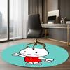 Musti Printed Round Rug Carpet Chair Rug Area Rug Entryway Doormats,for Office Chair Living Room Bedroom Kitchen Room.
