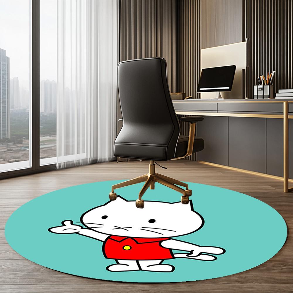 Musti Printed Round Rug Carpet Chair Rug Area Rug Entryway Doormats,for Office Chair Living Room Bedroom Kitchen Room.