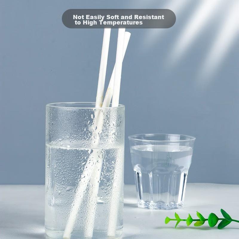 MENGTING Disposable Straws Individually Wrapped, Children's Paper Straws Food-Grade Biodegradable Straws, 200 Pieces 7893