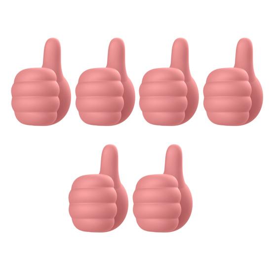 1/6/12/24Pcs Self Adhesive Cable Clips Pencil Holders Waterproof Wide Application Silicone Thumbs-Up Wall Hooks
