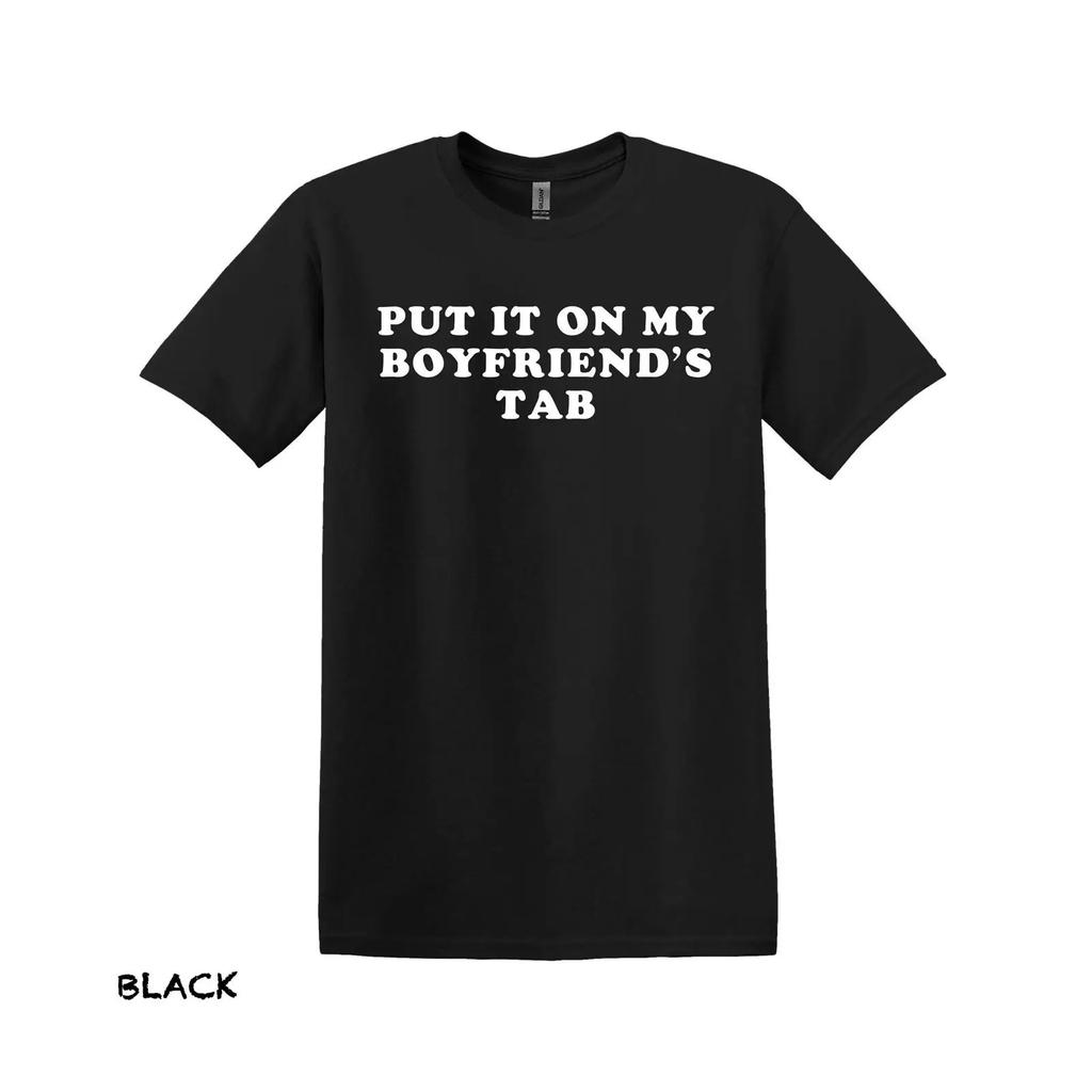 Funny Boyfriends Tab T Shirt Love For Her Vintage Washed Stylish Homme Casual Graphic Designer Clothes Breathable Slightly